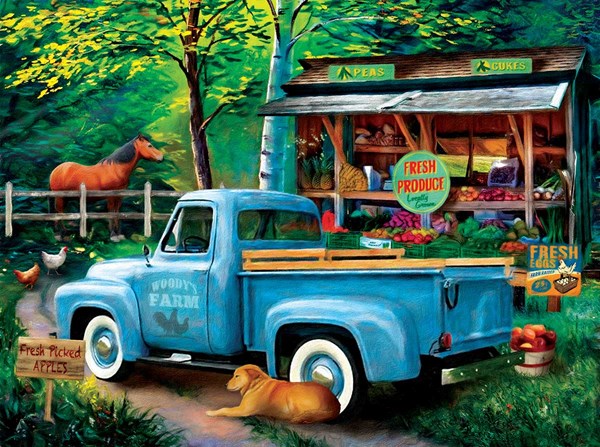 SunsOut (28863) - Tom Wood: "Woodys Farm Stand" - 1000 Teile Puzzle