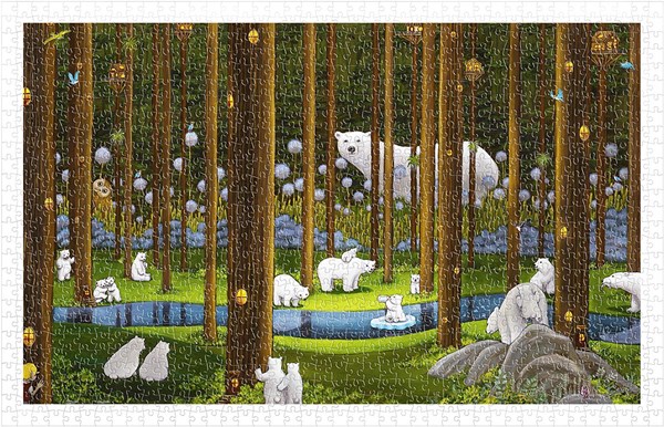 Pintoo (h2075) - "Polar Bears in the Forest" - 1000 Teile Puzzle