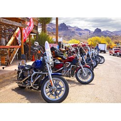 Bluebird Puzzle (70067) - "Rt 66 Fun Run Oatman Motorcycles 4-16 8377" - 1000 Teile Puzzle