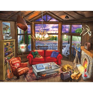 SunsOut (31479) - Bigelow Illustrations: "Evening at the Lake" - 500 Teile Puzzle