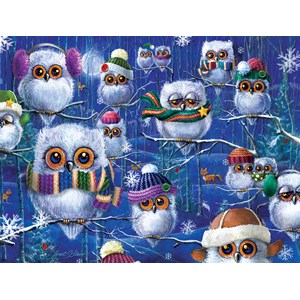 SunsOut (63419) - Janet Stever: "Night Owls with Hats" - 500 Teile Puzzle