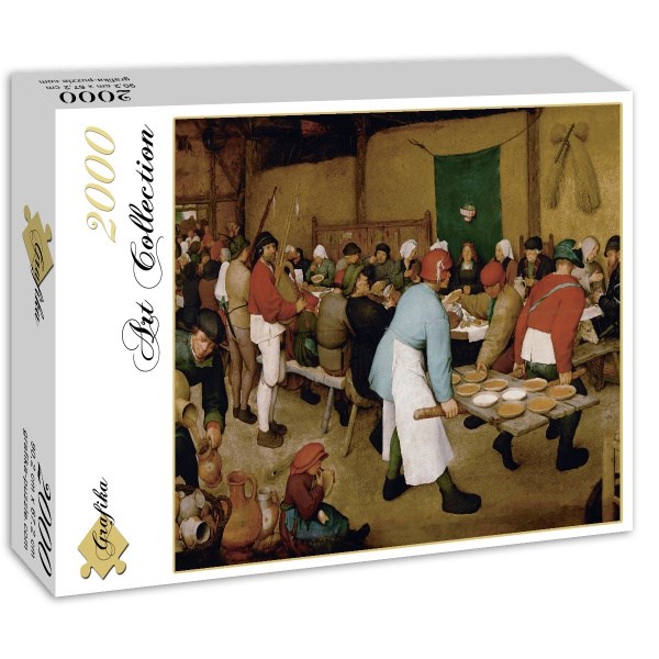 Grafika (00626) - Pieter Brueghel the Elder: "Bauernhochzeit, 1567-1568" - 2000 Teile Puzzle