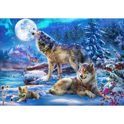 Bluebird Puzzle (70147) - Jan Patrik Krasny: "Winter Wolf Family" - 1500 Teile Puzzle