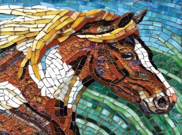 SunsOut (70701) - Cynthie Fisher: "Stained Glass Horse" - 1000 Teile Puzzle