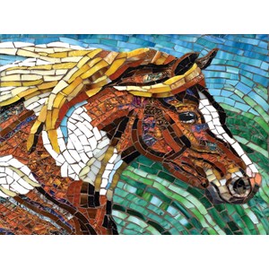 SunsOut (70701) - Cynthie Fisher: "Stained Glass Horse" - 1000 Teile Puzzle