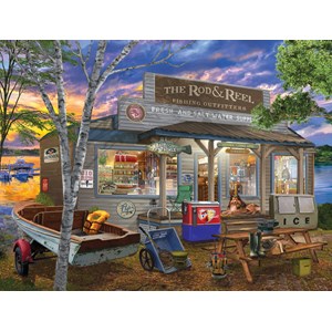 SunsOut (31489) - Bigelow Illustrations: "Rod and Reel" - 500 Teile Puzzle
