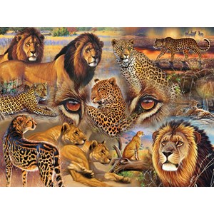 SunsOut (70934) - Janet Stever: "Big Cats of the Plains" - 500 Teile Puzzle