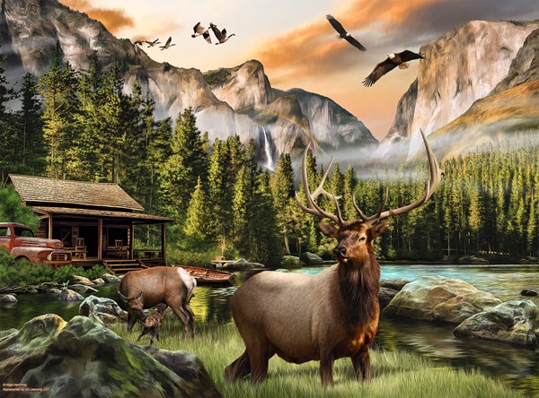 SunsOut (49004) - Nigel Hemming: "Elk Country" - 1000 Teile Puzzle