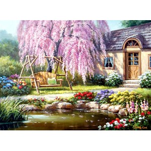 Anatolian (1089) - Sung Kim: "Cherry Blossom Cottage" - 1000 Teile Puzzle