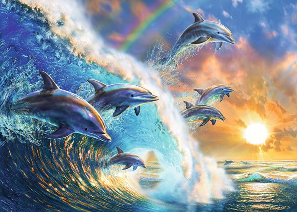 Ravensburger (19580) - Adrian Chesterman: "Dancing Dolphins" - 1000 Teile Puzzle