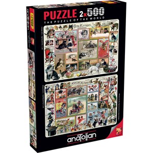 Anatolian (3611) - Barbara Behr: "Cute Kittens & Comical Dogs" - 500 Teile Puzzle