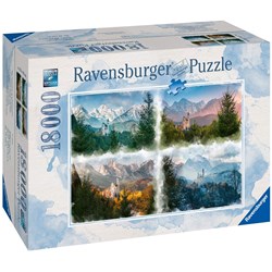 Ravensburger (16137) - "Märchenschloss in 4 Jahreszeiten (Neuschwanstein)" - 18000 Teile Puzzle