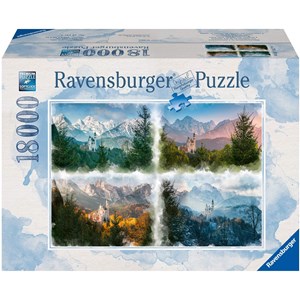 Ravensburger (16137) - "Märchenschloss in 4 Jahreszeiten (Neuschwanstein)" - 18000 Teile Puzzle