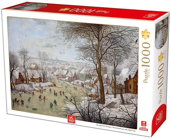Deico (76656) - Pieter Brueghel the Younger: "Winterlandscape with a Bird Traps" - 1000 Teile Puzzle