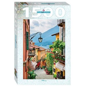 Step Puzzle (83065) - "Street view in Bellagio and lake Como, Italy" - 1500 Teile Puzzle