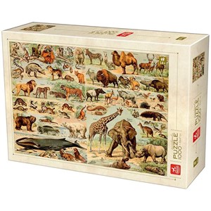 Deico (76793) - "Enzyklopädie Wilde Tiere" - 1000 Teile Puzzle