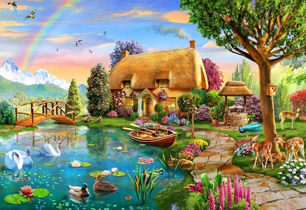Bluebird Puzzle (70254) - Adrian Chesterman: "Lakeside Cottage" - 6000 Teile Puzzle