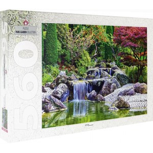 Step Puzzle (78103) - "Wasserfall am japanischen Garten, Bonn, Deutschland" - 560 Teile Puzzle