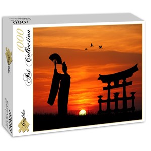 Grafika (00653) - "Geisha im Sonnenuntergang" - 1000 Teile Puzzle