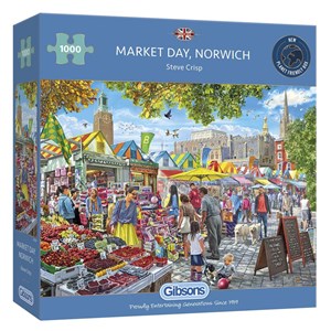 Gibsons (G6297) - Steve Crisp: "Market Day Norwich" - 1000 Teile Puzzle