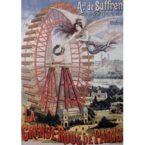 Grafika (00622) - "Affiche Publicitaire pour la Grande Roue de Paris, 1910" - 1000 Teile Puzzle