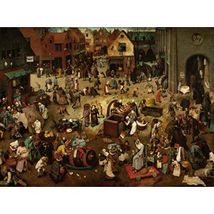 Grafika (00700) - Pieter Brueghel the Elder: "Der Kampf zwischen Karneval und Fasten, 1559" - 2000 Teile Puzzle