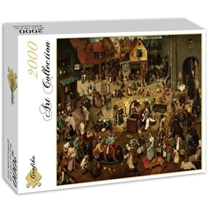 Grafika (00700) - Pieter Brueghel the Elder: "Der Kampf zwischen Karneval und Fasten, 1559" - 2000 Teile Puzzle