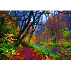 Grafika (01664) - "Herbstwald" - 1000 Teile Puzzle