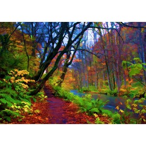 Grafika (01664) - "Herbstwald" - 1000 Teile Puzzle