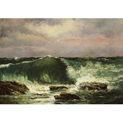 Grafika (01157) - Gustave Courbet: "Die Welle, 1870" - 1000 Teile Puzzle