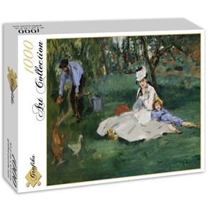 Grafika (01132) - Edouard Manet: "The Monet Family in Their Garden at Argenteuil, 1874" - 1000 Teile Puzzle
