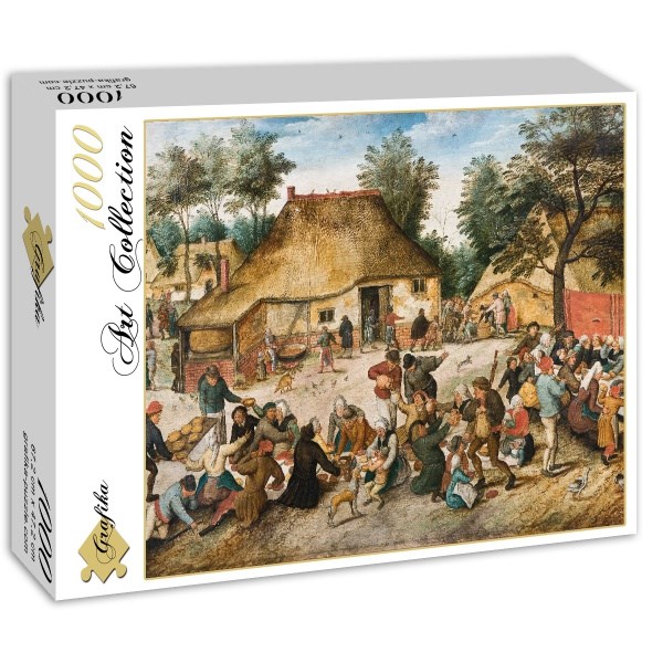 Grafika (00696) - Pieter Brueghel the Elder: "Die Bauernhochzeit, 1568" - 1000 Teile Puzzle