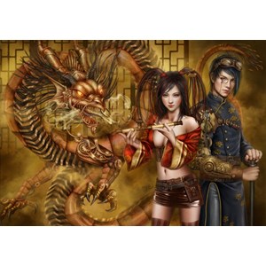Grafika (01101) - Cris Ortega: "Chasing the Dragon" - 1000 Teile Puzzle