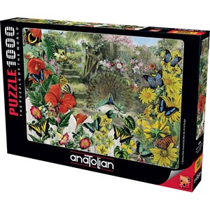 Anatolian (1084) - Barbara Behr: "Peacock in the Garden" - 1000 Teile Puzzle