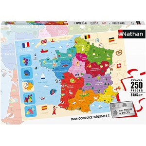 Nathan (86875) - "Karte von Frankreich" - 250 Teile Puzzle