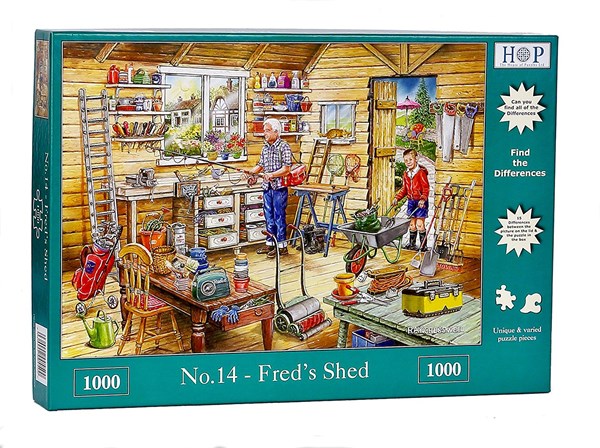The House of Puzzles (4500) - "Find the Differences No.14, Fred's Shed" - 1000 Teile Puzzle