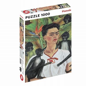 Piatnik (5509) - "Frida Kahlo, Selbstbildnis mit Affen" - 1000 Teile Puzzle