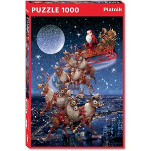 Piatnik (5497) - "Santa's Flying Sleigh" - 1000 Teile Puzzle