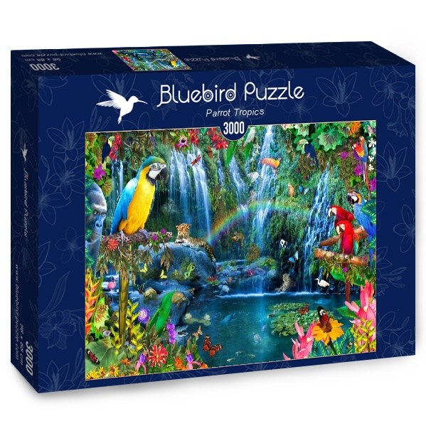 Bluebird Puzzle (70030) - Alixandra Mullins: "Parrot Tropics" - 3000 Teile Puzzle