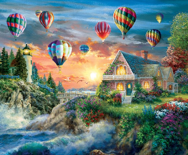 SunsOut (19285) - Nicky Boehme: "Balloons Over Sunset" - 1000 Teile Puzzle