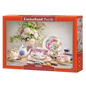 Castorland (B-53384) - "Still Life with Porcelain and Flowers" - 500 Teile Puzzle
