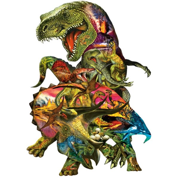 SunsOut (90426) - Dennis Rogers: "T Rex Attack" - 1000 Teile Puzzle