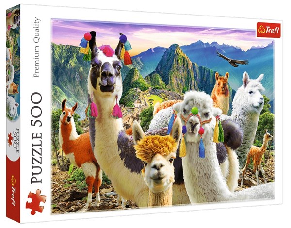 Trefl (37383) - "Lamas in den Bergen" - 500 Teile Puzzle