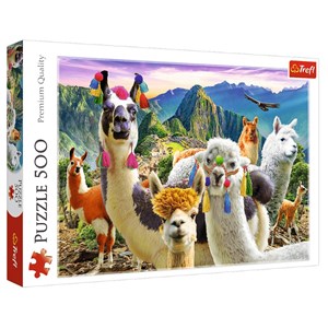 Trefl (37383) - "Lamas in den Bergen" - 500 Teile Puzzle