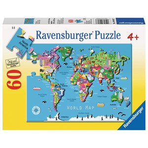 Ravensburger (09607) - "World Map" - 60 Teile Puzzle