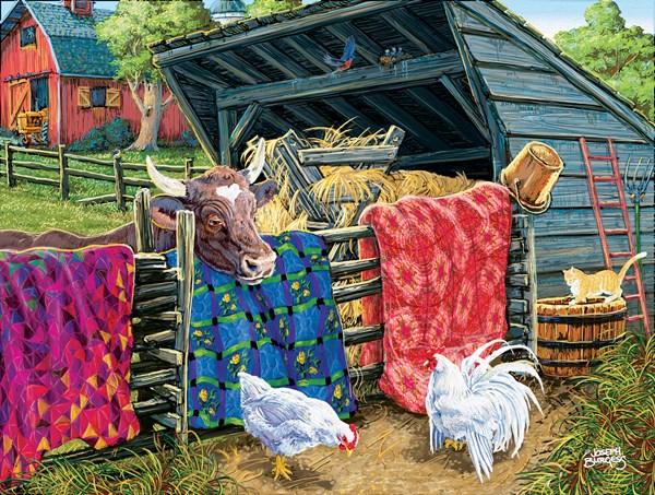 SunsOut (38946) - Joseph Burgess: "Quilt Cow" - 300 Teile Puzzle