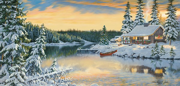 SunsOut (51546) - Persis Clayton Weirs: "Cabin on the River" - 1000 Teile Puzzle