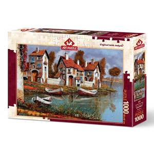 Art Puzzle (4232) - "Case a Cerchio, Italy" - 1000 Teile Puzzle