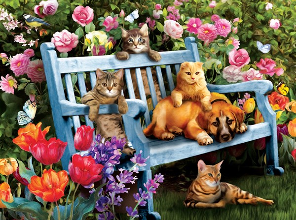 SunsOut (28871) - Tom Wood: "Hanging Out in the Garden" - 300 Teile Puzzle