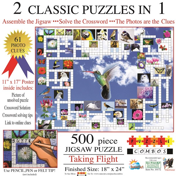 SunsOut (10172) - Irv Brechner: "Puzzle Combo, Taking Flight" - 500 Teile Puzzle